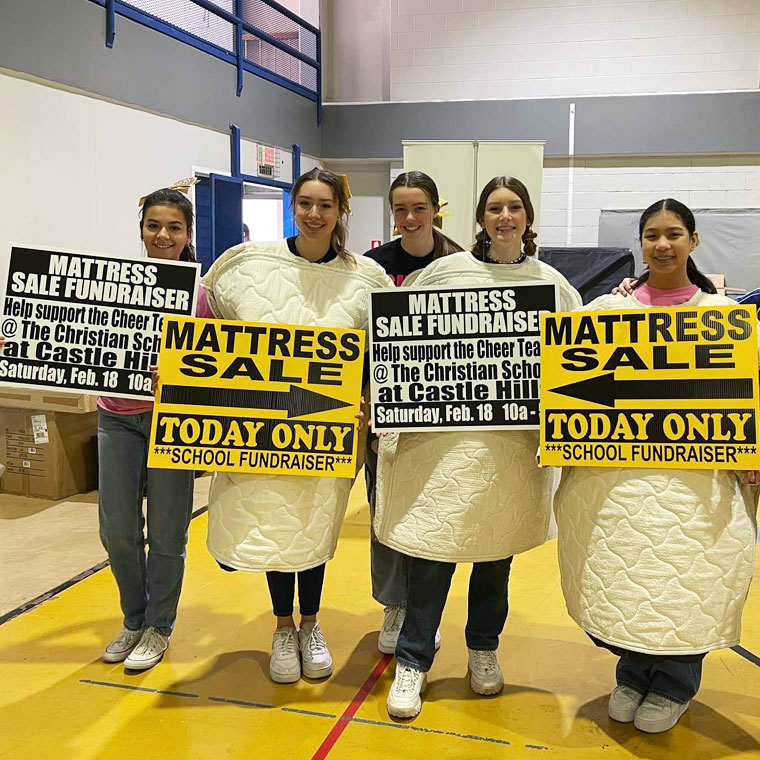 A Group of students volunteering for the mattress fundraiser